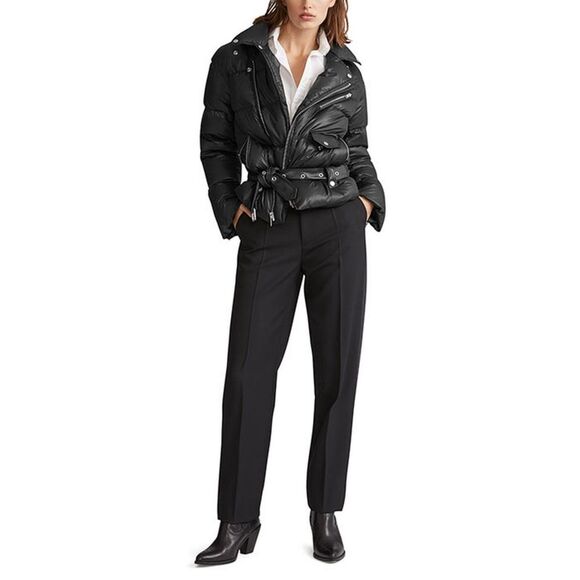 NWT|Polo Ralph Lauren Black Down Fill Moto Puffer Winter Jacket, XL - Picture 2 of 11